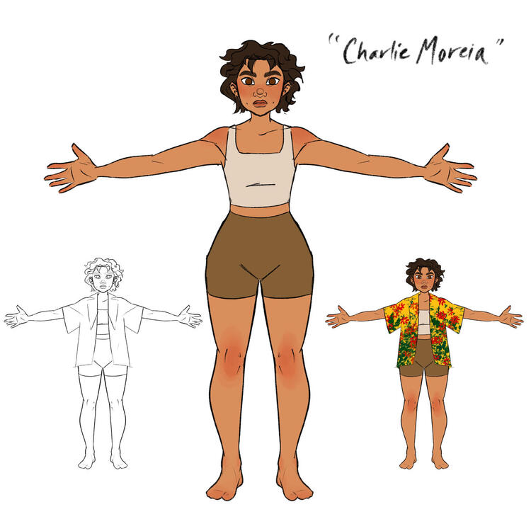 Thesis Character Design T-Pose | What Lies Beyond (or, Mermaids on the Beach)